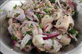 Chicken chopped into pieces with garlic, onion, pepper, scallions and parsley.: by haisau, Views[264]