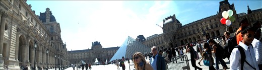 At The Louvre Palace and the Pyramid.