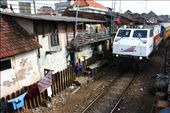 Trains passing in the middle of the old town village in Malang, Indonesia.: by hamdaniartana, Views[377]
