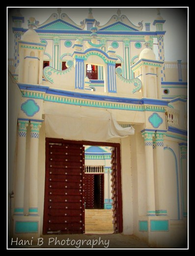An old colorful castle in Tarim - Hadhramaut. This is one of the most traditional cities in Hadhramaut and very well known for its unique architecture. 
