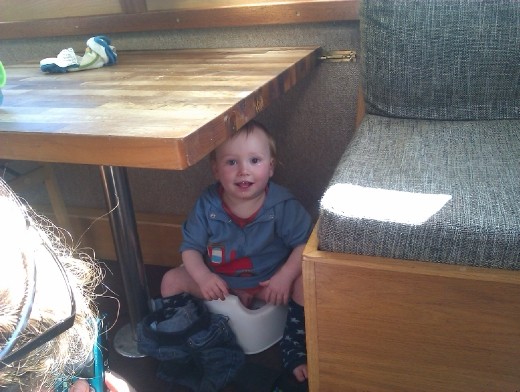 Alex getting caught short!