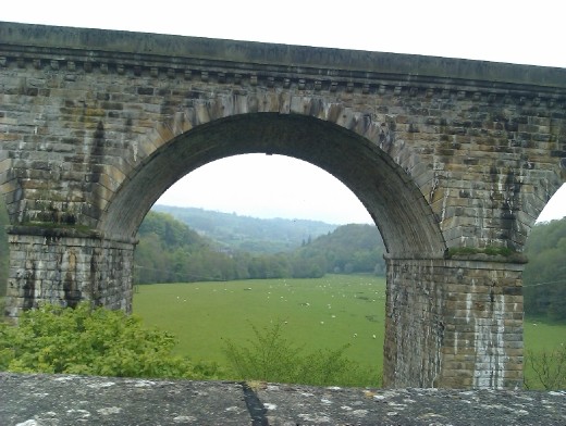From Chirk Aquaduct looking at the railway viaduct
