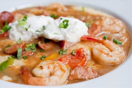 Conquering fears over good food. Poogan's porch is a restuarant that has a history for being haunted, but being known for their good food like grits can make anyone brave.