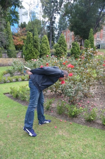 Chris taking time to smell the roses!