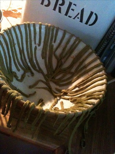 Smokey! My re-invention of pasta puttanesca, the pasta drying