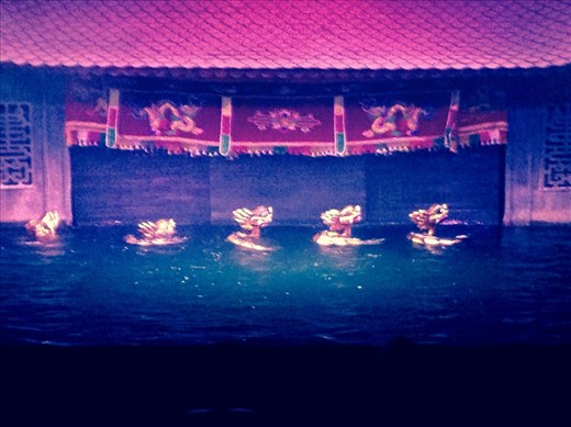 Traditional water puppet show, an amazingly skillful one! This scene had dancing dragons in it.