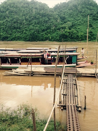 Getting off the boat to visit a local village.