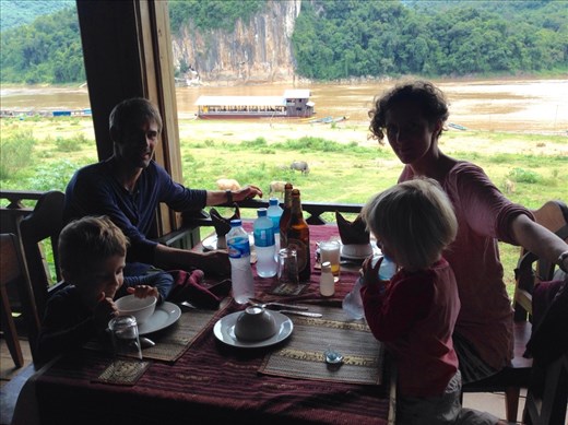 Beautiful lunch along the Mekong river.