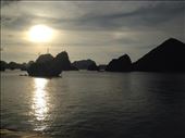 Sunset over Ha Long Bay from the top deck on the cruise ship.: by hannap, Views[163]