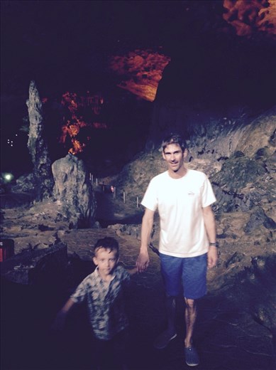 Limestone cave visit, 600 steps up and down made us drip with sweat, even at 9 a.m. in the morning!