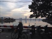 Lucky snapshot from the van - skyline of Hanoi seen from lake Ho Tay.: by hannap, Views[131]