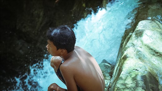 He is ready to jump.