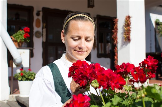woman at her front yard