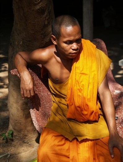 A monk was in contemplation.