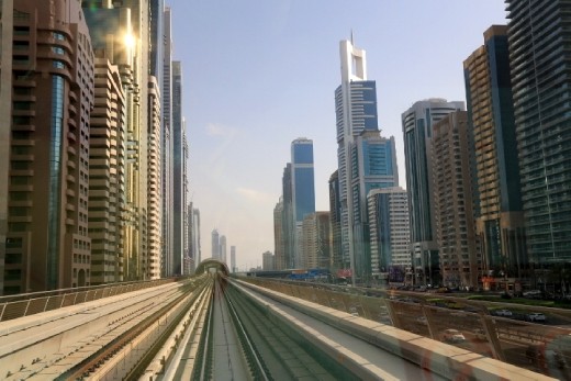 A metro ride through different styles of skyscrapers