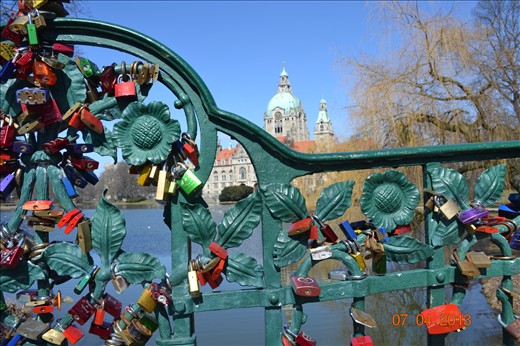 Lock bridge, couples engrave their names on a lock when they get married 