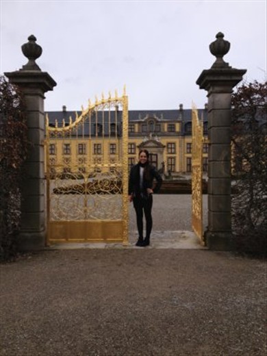 Some nice gates at herrenhause with a old castle behind