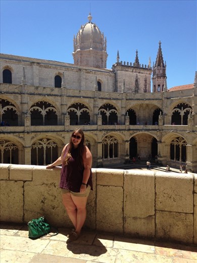 This is me with the interior courtyard of the monastery in the background. 