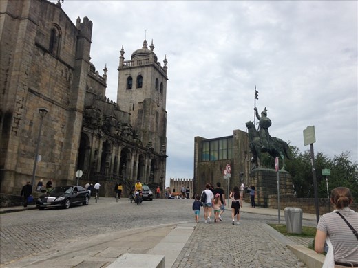 Se Cathedral. It's hundreds of years old and sits up by the bridge that connects Porto and Vila Nova de Gaia, overlooking the Douro. 