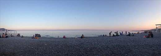 Watching the sun set from the beach, Nice