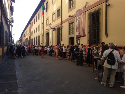 One of the lines to get into Galleria dell'Accademia, Florence
