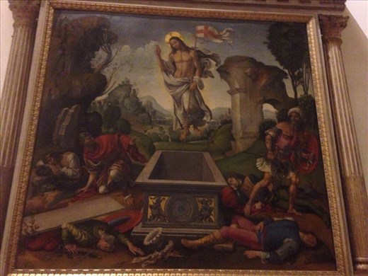 My favorite painting in the entirety of Galleria dell'Accademia, Florence, because it's of the resurrection of Jesus and it looks like Jesus is saying 
