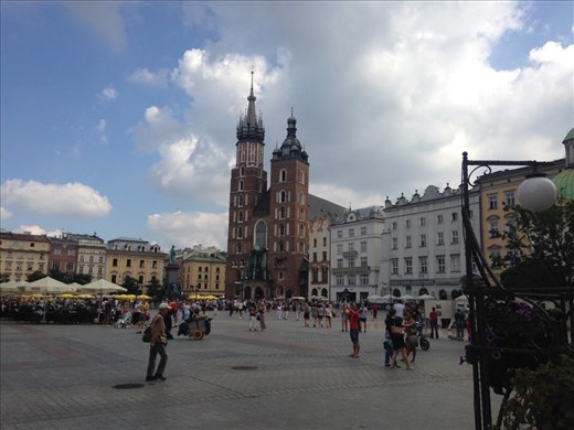View from the front door of my hostel, Kraków 