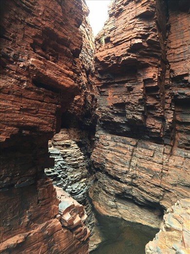 The back of Hancock Gorge, approaching from Weano Gorge.
