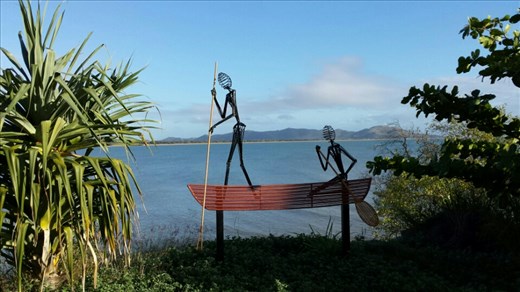 Skulptur im Park am Kissing Point Fort