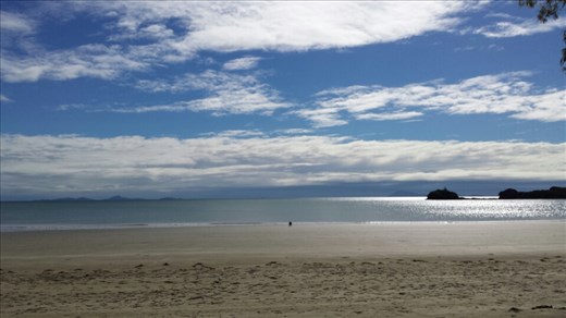 Sigi sitzt ganz allein am Strand und denkt ueber das Leben nach... Viel schoener geht wohl kaum! 