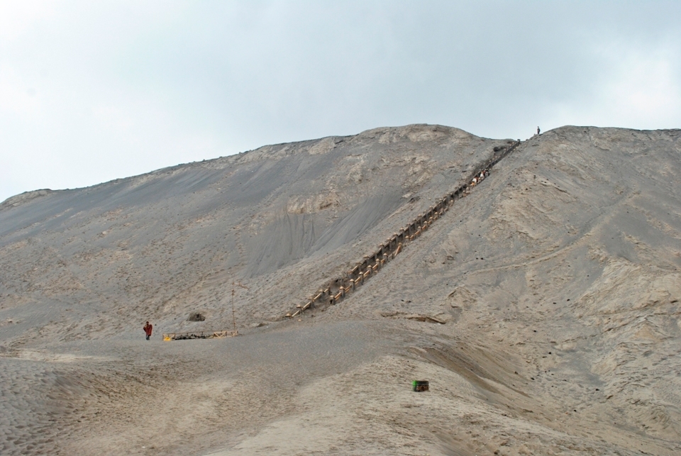 Stairs to Bromo crater. This is the dropped point if we rent a horse. You need to climb the stair to see the crater.