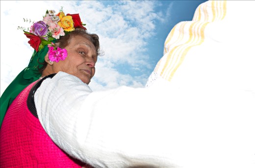 Horo-dancing hand in hand.