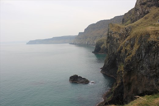 We then made our way to Carrick-a-rede rope bridge.. A (tiny) rope bridge that goes overt the North Atlantic from the mainland to the small island. The bridge itself was also a little disappointing and no where near as scary as Expected..in fact not scary at all.. But the scenery was beautiful, the water was so clear we felt like swimming. If it hadn't of been a 12. Degree day.. Or the northern Atlantic ocean!