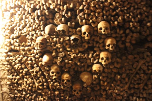 The Catacombes for our first day in Paris.. It poured rain all day so we thought..more at idea, Catacombes are under ground.. It's a shame every other tourist thought the same idea and we had to wait 2 hours.. In the cold, windy rain..to get in. Not the best first impression for Tom in Paris