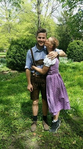 Dressing up in our traditional german clothes the Stuttgart Spring Beer Festival!