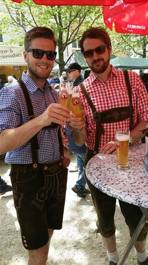 Pre drinks at the small brewery market in Ulm