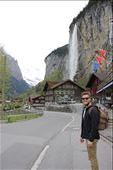 Lauterbrunnen. . A beautiful town at the very bottom of the mountains.. it had a stunning mix of scenery with green mountains..wwaterfalls and then snowy alps in the back.: by hethoandstokesyseuropeanadventure, Views[253]