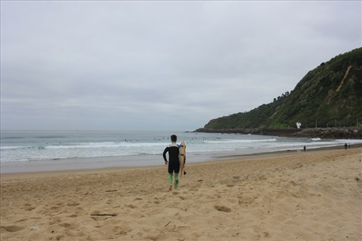 Our surf beach, 2 minutes away from our hostel!