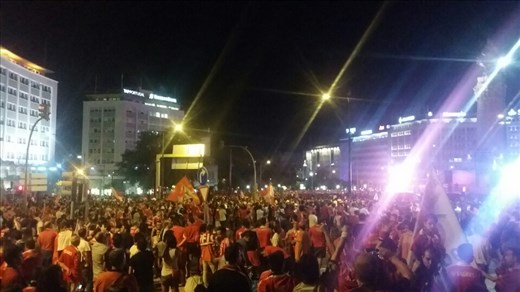 The biggest street party we will ever probably see! So crazy that our train couldn't stop at the station underneath this street due to all the crowds. When we finally rose to the streets , the streets were going crazy with people celebrating the Lisbon team Winning the championships. Over 500,000 crowded here and celebrated the win.. Tom and I sat on the hill with beers and watched the craziness go by