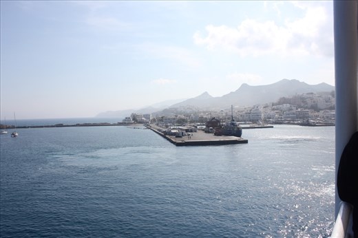Waving goodbye to Naxos from the back of our ferry!