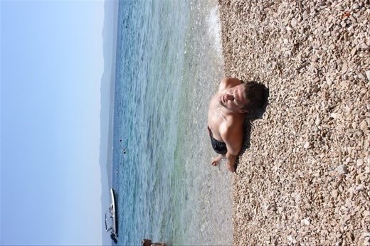 Playing dead fish.. aka.. when you find a comfy spot on the pebbles.. don't. . Move. .