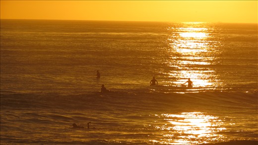 Sunset over the water