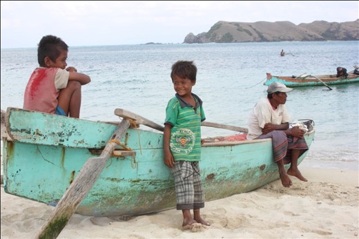 Family fishing at Seger Beach, Lombok. Indonesia heir ancestors.