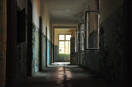 In another part of the complex, perhaps a section of the sanatorium that was later used by the Russian army.
