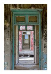 Doors and windows line up in an abandoned lighthouse on the uninhabited island of Klein Curacao. Once a beacon for ships, the building has since fallen into ruin and disrepair.: by hoffeman, Views[1100]