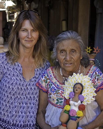 With a 73 year old potter & one of the clay figures she makes