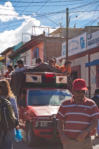 The streets around the zocalos are madness