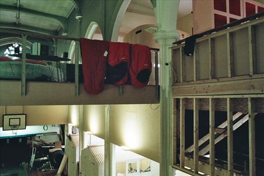 The church's gallery now holds a number of beds to accommodate Adrian and his two boys, as well his partner and her two children. Shortly after, it's time for me to leave. I can't help feeling somewhat divided in my opinion of the place. It has the potential to be a beautifully refined home but there's something wonderfully endearing about it as it is. 