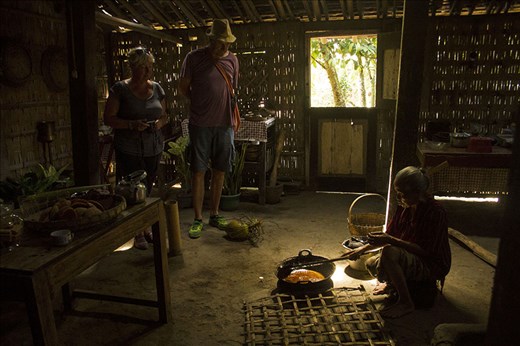 the tourists saw daily activity people make coconut sugar in borobudur