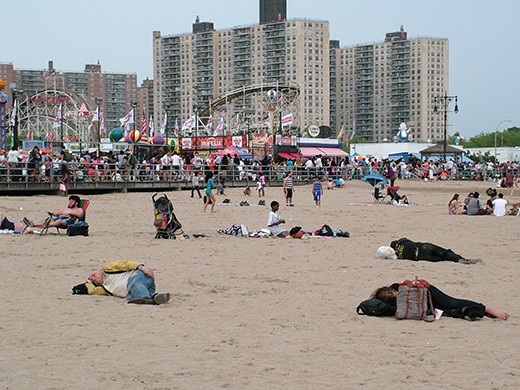 Relaxing on the beach on sunny day